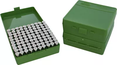 MTM Pistol Ammo Box 100 Round Flip-Top 9mm 380 ACP - Green P-100-9-10 • $18.49