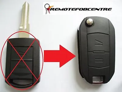 RFC 2 Button Flip Key Case Upgrade For Vauxhall Opel Corsa C Tigra Remote HU46 • $10.72