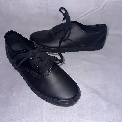 NEW Safe T Step Shoes Women's 7 Leather Lace Slip Resistant Comfort Black • £24.08