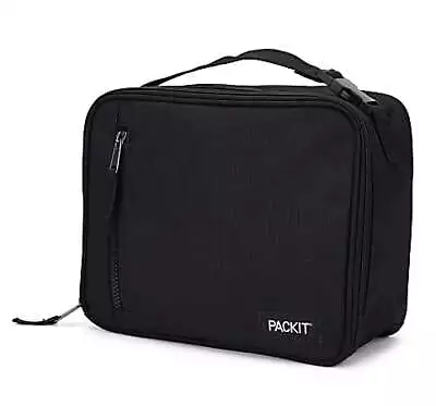 NWT PackIt Black Freezable Classic Lunch Box 8”H X 10”W X 4”D • $17.39