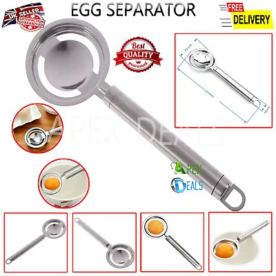 Steel White Egg Yolk Separator Kitchen Filter Sieve Cooking Baking Divider Tools • £2.84