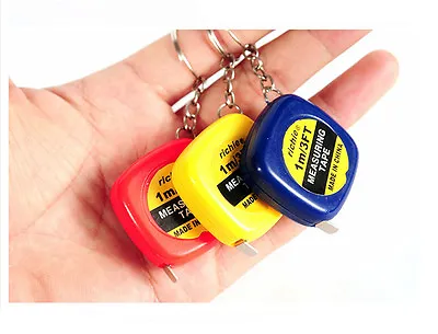 Stainless Steel Mini Retractable Pocket Measuring Ruler Tape Measure Keychain • £1.70