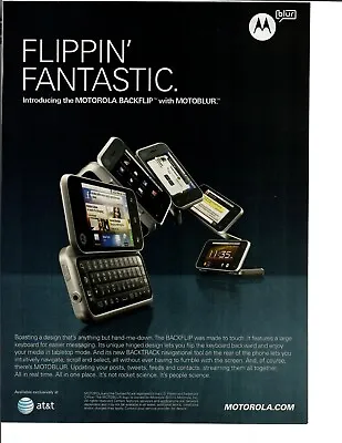 2010 Print Ad Motorola Backflip Flip Phone Technology Flippin' Fantastic • $14.95