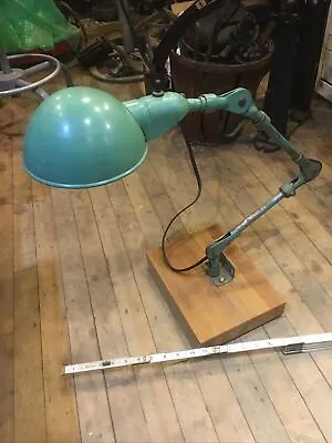 VTG ANTIQUE ARTICULATED INDUSTRIAL LIGHT TASK DESK LAMP ADJUSTABLE O.C. Org.FIN. • $650