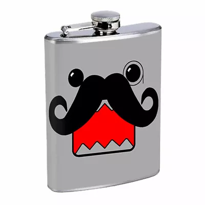 Cool Mustache D3 8oz Stainless Steel Hip Flask • $14.95