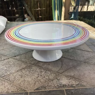 🌈Rainbow Cake Stand William Sonoma Flour Shop LGBTQ ❤️ 12” • $65