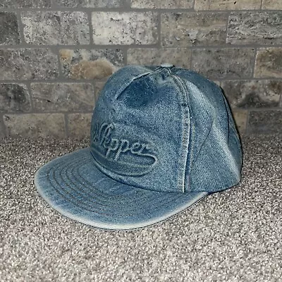 VTG USA MADE Denim DR Pepper Snap Back Hat • $24.99