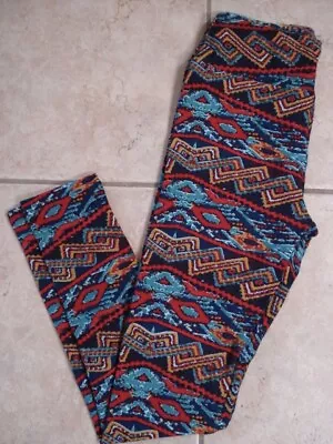 NEW Lularoe Leggings OS Chevron Striped DNA Geometric Tribal Multicolor One Size • $5.98