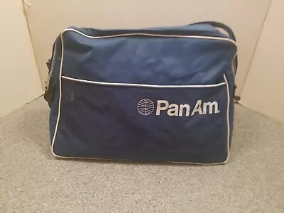 Vintage Pan Am Airline Blue Flight Bag Travel Carryon 70's • $24.99