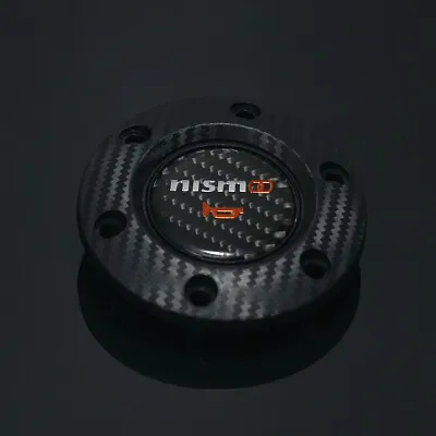 JDM Nismo Carbon Fiber Sport Steering Wheel Horn Button+Black Carbon Look Edge • $21.99