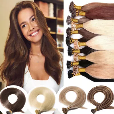 Thick Long Hair Pre Bonded I Tip Real Human Hair Extensions 100g Full Head G616 • $82.52