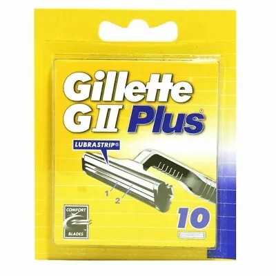 10 X Gillette GII G2 Plus Mens Razor Comfort Blades Cartridge Refills Lubrastrip • £10.89