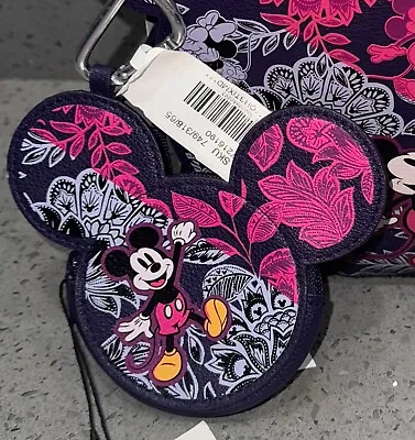 Disney Vera Bradley Mouse Ears Coin Purse Bag Charm Mickey Flirty Floral NEW • $25