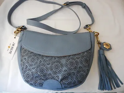 J. W. Hulme Powder Blue Leather Crossbody Purse Bag With Perforated Design NWT • $88