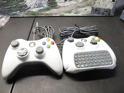 $35 • Buy 2 Xbox 360 Controller With Chatpad Keyboard Attachment Microsoft White