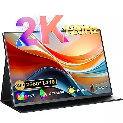 2K 120Hz Portable Monitor 15.6'' Type C IPS Display Screen For HDMI Laptop PS • $129.99