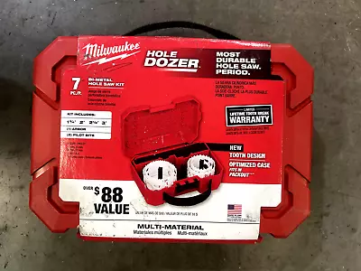 Milwaukee 7 Piece Multi-Material Hole Dozer Saw Set Bi-Metal 49-22-4038 • $19.95