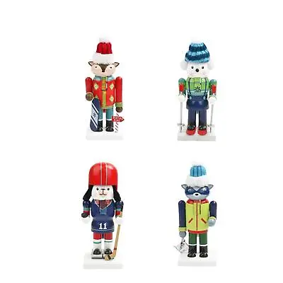 Wooden Nutcracker Ornament Puppet Cartoon Handmade Party Favors Home Decoration • £12.13