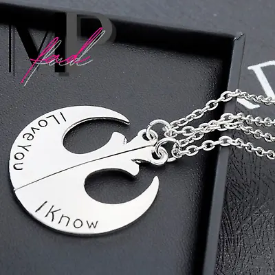 I LOVE YOU I KNOW Couple Silver Pendant Charm Necklace Set 20  Chain Jewelry • $8.98