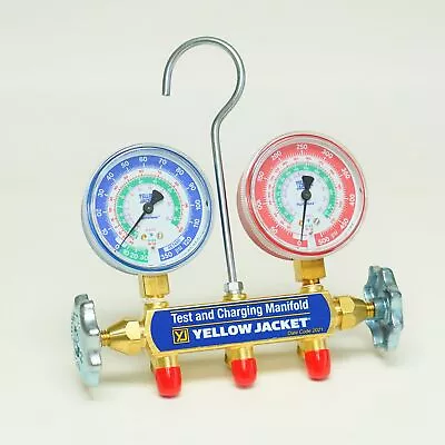 Yellow Jacket 41212 HVAC-R Charging Manifold With 2-1/2  Gauges For R12/22/502 • $94.04