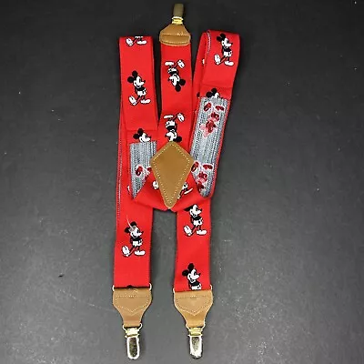 Vtg J.G. Hook Walt Disney Co. Mickey Mouse Suspenders Red Made In Germany Adult • $19.99