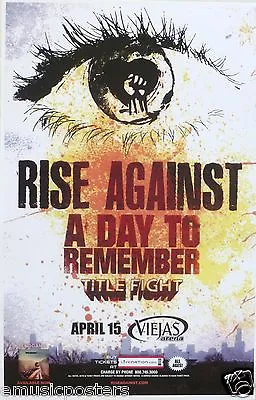 RISE AGAINST / A DAY TO REMEMBER 2012 SAN DIEGO CONCERT TOUR POSTER - Punk Rock • $18.18