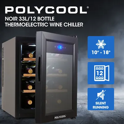 $214 • Buy 【EXTRA10%OFF】POLYCOOL 12 Bottle Wine Bar Fridge Cooler Countertop Beer Small