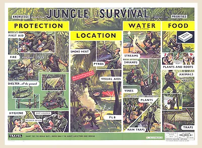 ROYAL AIR FORCE RAF 1979 Training 'Jungle Survival'  Poster SAS: Who Dares Wins • £23.50