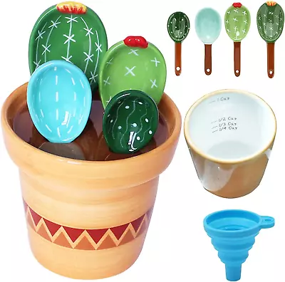 Cactus Measuring Spoons Set In Pot Unique Measuring Cups And Spoons For Coffee S • $29.99