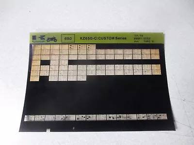 Kawasaki Parts Manual & Service Information Microfiche KZ650-C Custom Series • $9.99