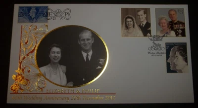 £1.50 • Buy 2012 ELIZABETH & PHILLIP 65th WEDDING ANNIVERSARY BUCKINGHAM COVER - WINDSOR