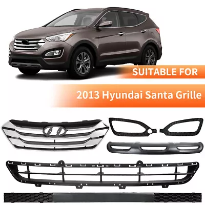 For Hyundai Santa Fe Sport 2013-2016 Front Grille&Fog Light Bezels 4pcs • $125.18