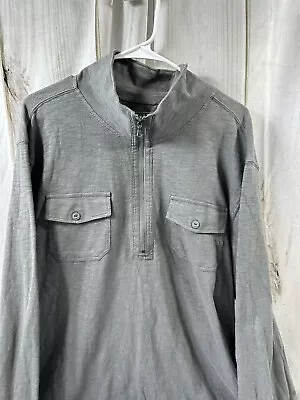 Converse One Star Mens XL Long Sleeve Shirt Gray 1/4 Zip Casual Skater Cotton • $26.99