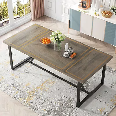 71  Modern Dining Table For 6 To 8 Rectangular Kitchen Table With Metal Leg • $180.16