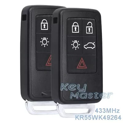 2x For Volvo S80 S60 V60 V70 XC6 433MHz Keyless Smart Remote Key Fob KR55WK49264 • $38.68