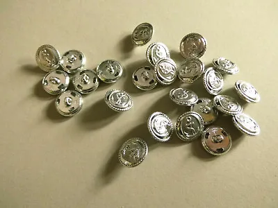 £2.65 • Buy Silver Blazer Buttons Anchor And Rope 20mm Round Shank Metal Jacket Nautical