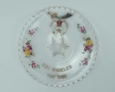 Shriners Masonic Glass 1906 Syria Temple Los Angeles Imperial Session Plate • $29.50