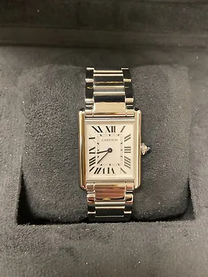 Cartier Tank Must Large 33.7mm*25.5mm Stainless Steel White Roman Dial WSTA0052 • $3580