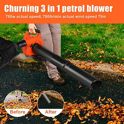 £102.99 • Buy 30cc 2-Stroke 3-in-1 Petrol Leaf Blower, Garden Vac & Shredder