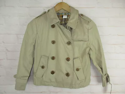 J.Crew Women's Size 2 100% Cotton Double Breasted Khaki Cropped Jacket • $12.99