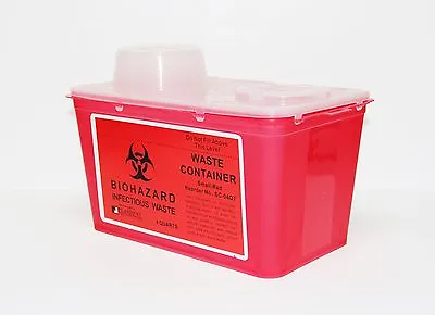 Dental Medical Lab Bio-hazard Sharps Waste Container 4 Quarts Needles Disposal  • $14.99