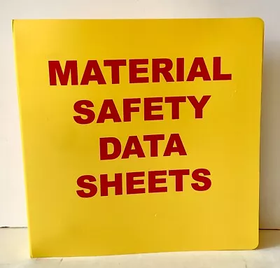 Prinzing MSDS Material Safety Data Sheets Hard Plastic Yellow Ring Binders • $23