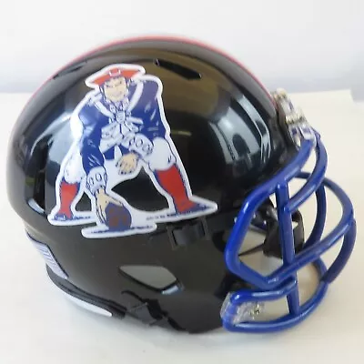 New England Patriots Custom Mini Helmet Alternate Throw Back Decals On Black • $59