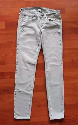 American Eagle Women's Stretch Skinny Denim Mint Blue Green Jeans Size 2 EUC • $15.50