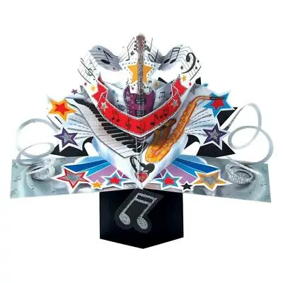 3D Pop Up Card Guitars Music Themed Special Occasion Birthday Wishes Keepsake • £6.49