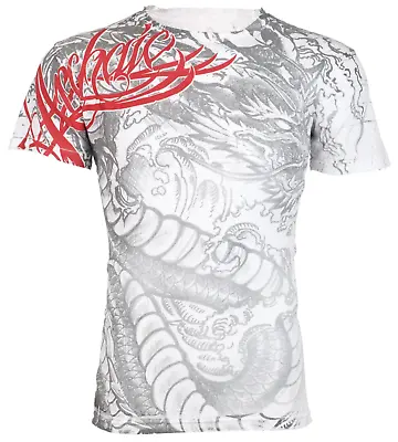 Archaic By Affliction Men's T-Shirt Dragon Rage Wings White Biker M-3XL • $24.99