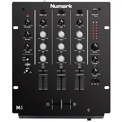 Numark M4 Black 3 Channel Scratch Pro Audio Club DJ Mixer • $159