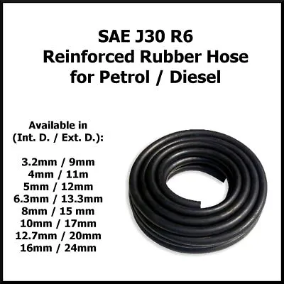 Rubber EPDM SAEJ30R6 Radiator Hose Car Heater Coolant Engine Water Pipe Flexible • £3.41