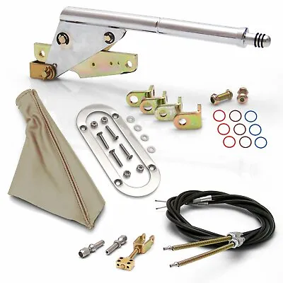 Floor Mount Emergency Parking Brake Tan Boot Chrome Ring And Cable Kit • $316.95