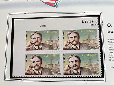 US Stamps Scott #4705 O. Henry Plate Block Mint Never Hinged • $3.85